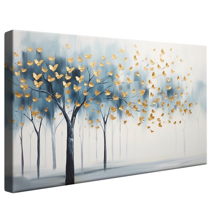 Blue Tones with Butterflies V80 Canvas