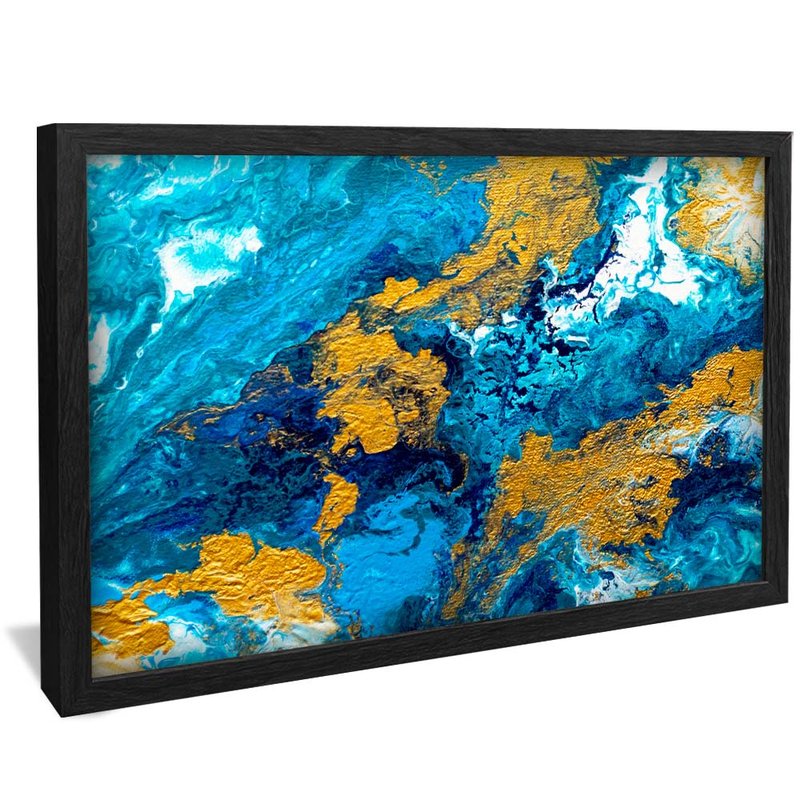 Blue and Gold Wave V1729 Canvas