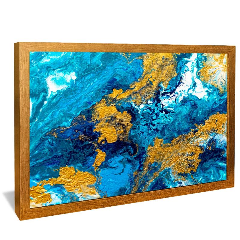 Blue and Gold Wave V1729 Canvas