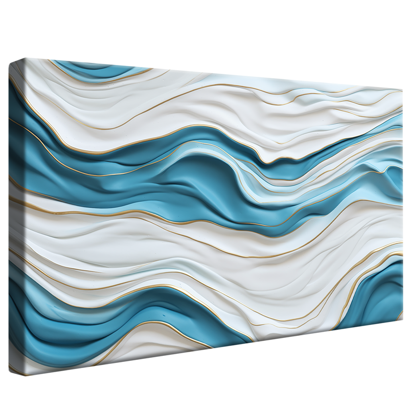 Blue and White Marble V842 Canvas