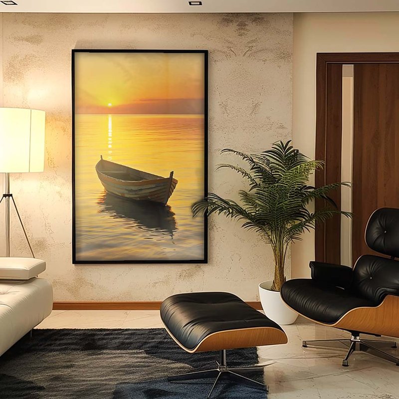 Boat and Beach V1826 Canvas