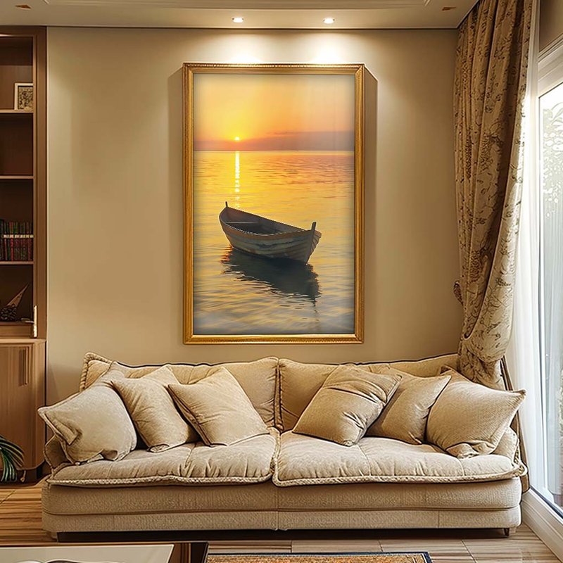 Boat and Beach V1826 Canvas