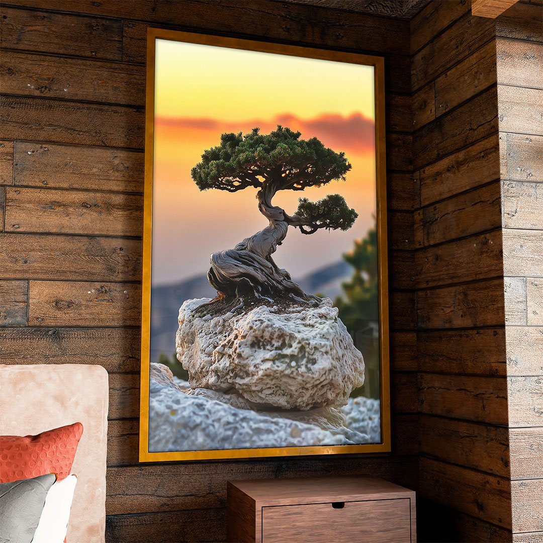 Bonsai on Stone Canvas