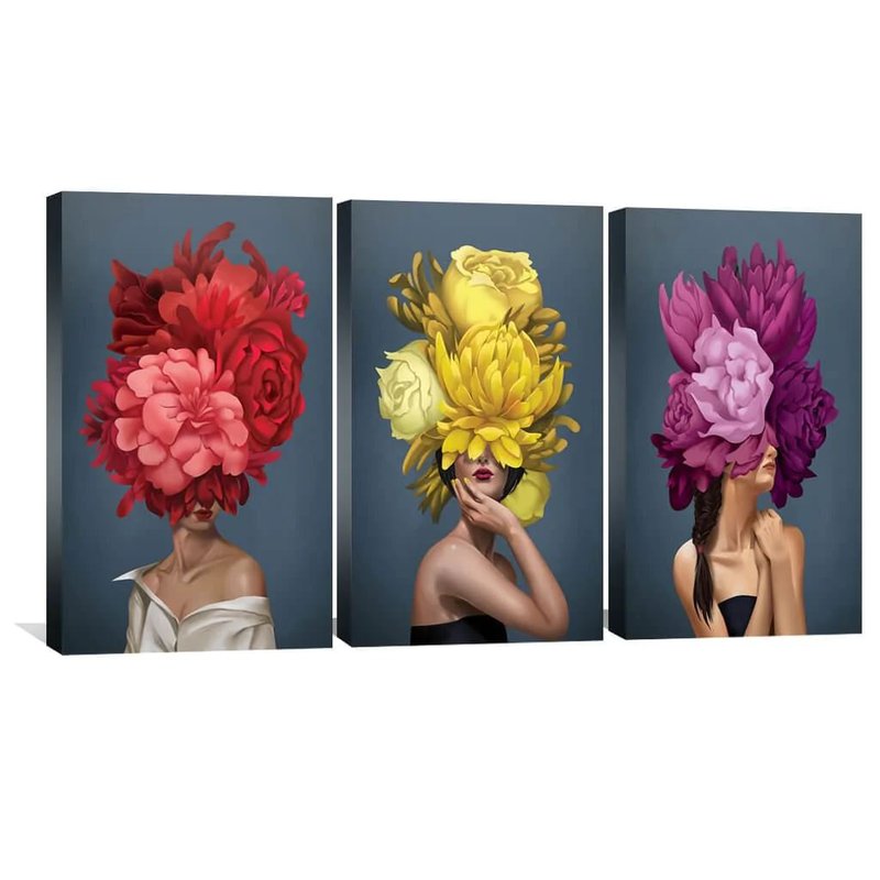 Bouquet Women 3 -screens Canvas