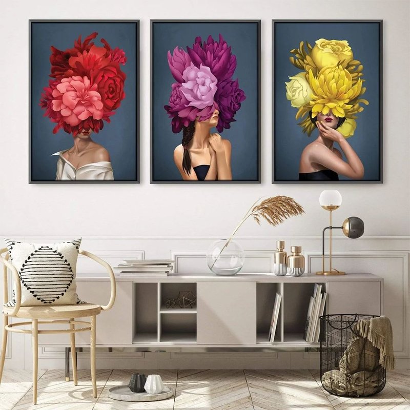 Bouquet Women 3 -screens Canvas