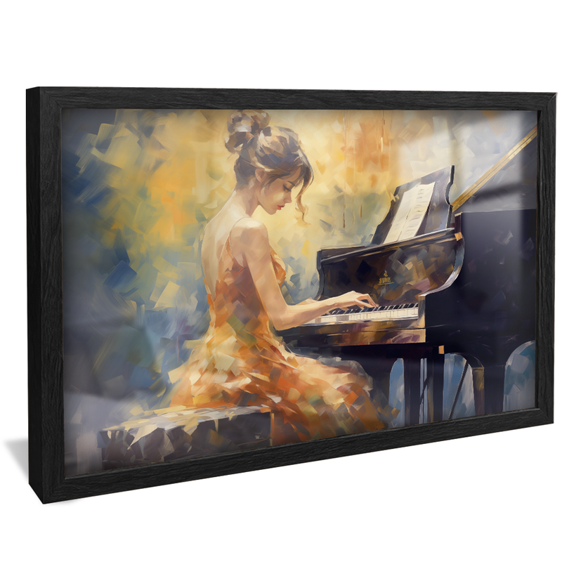 Brush Women Playing Piano V926 Canvas