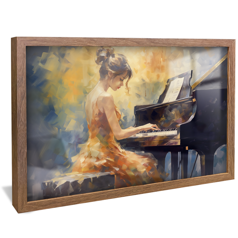 Brush Women Playing Piano V926 Canvas