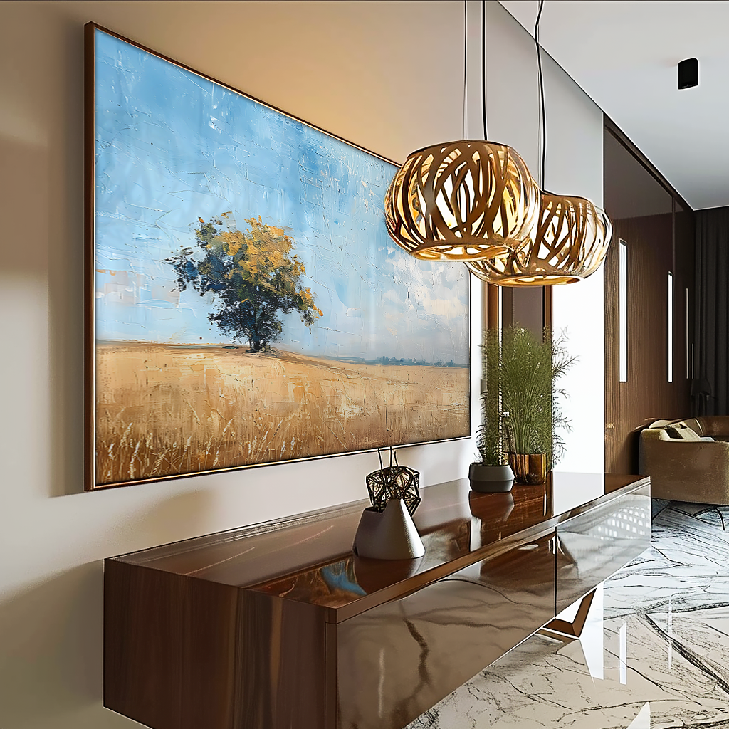 Brushstrokes Linen Fields V1205 Canvas