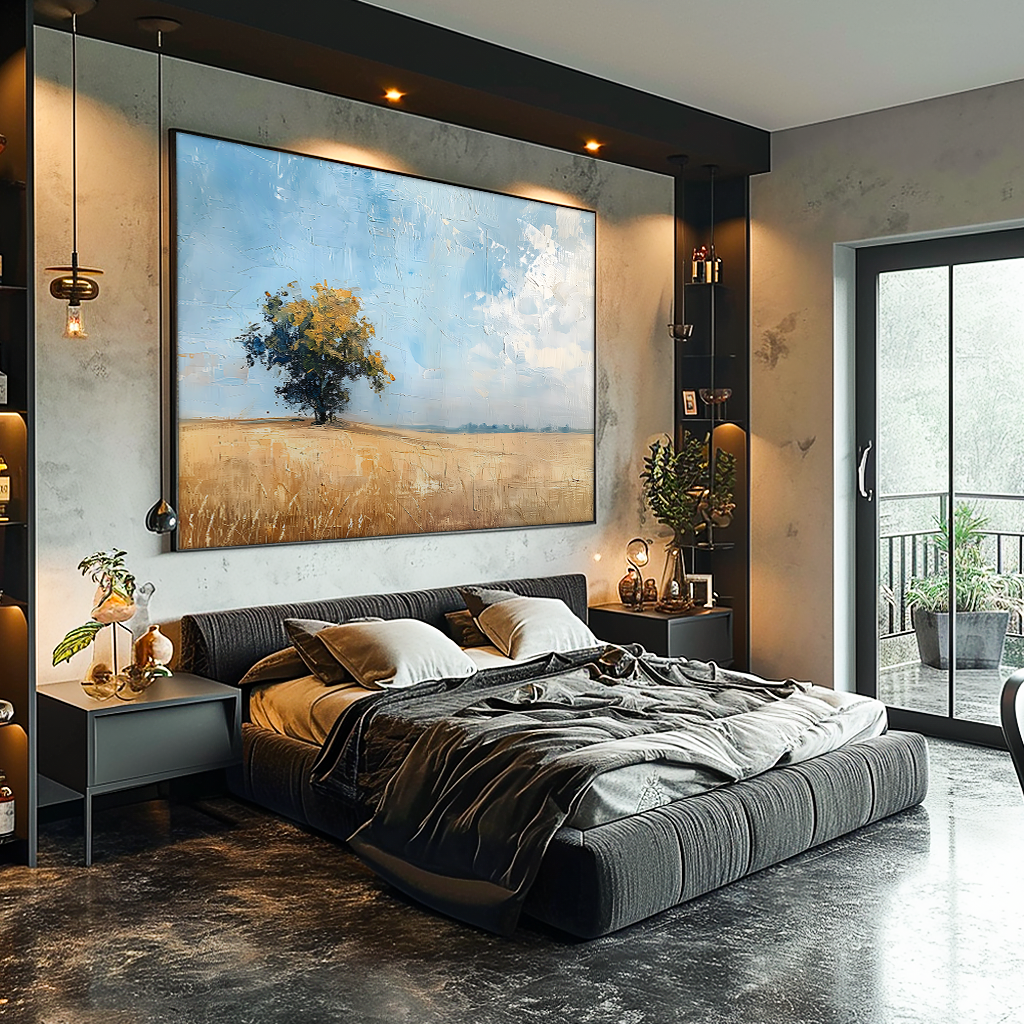 Brushstrokes Linen Fields V1205 Canvas