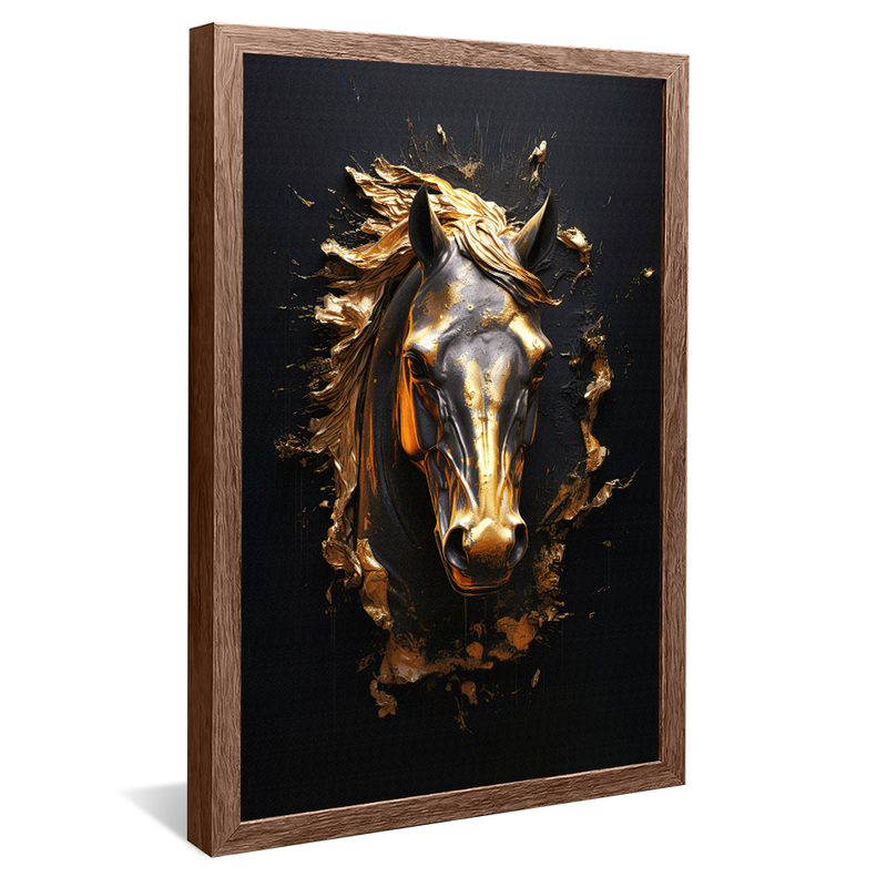 Bust Gold Horse V1510 Canvas