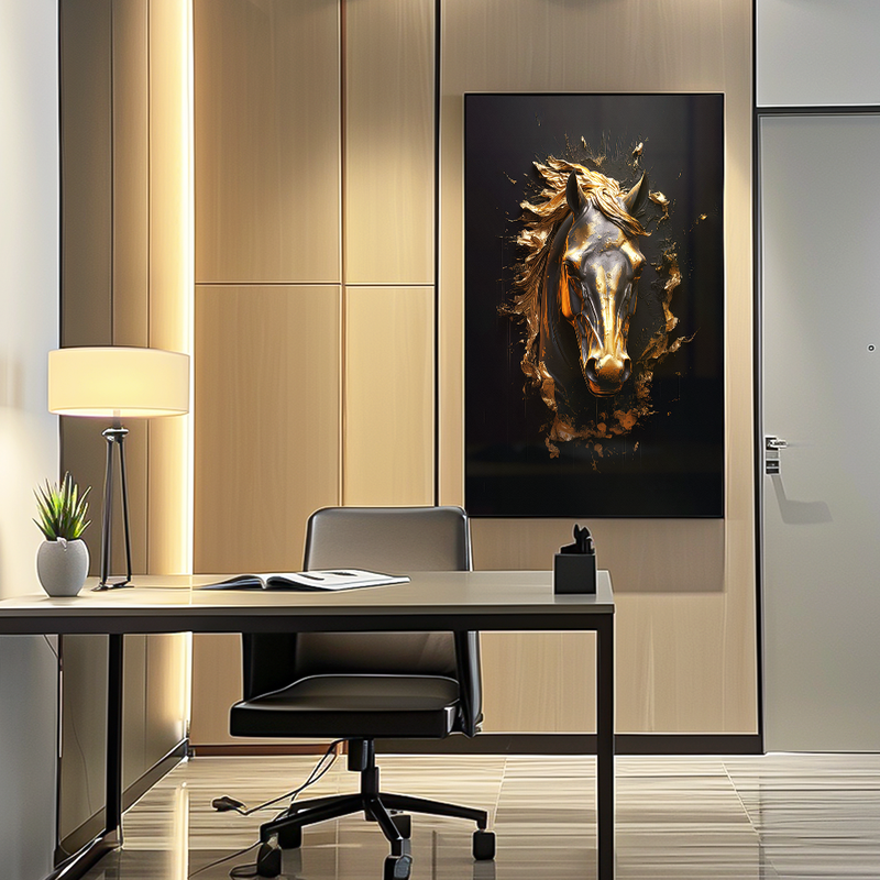 Bust Gold Horse V1510 Canvas
