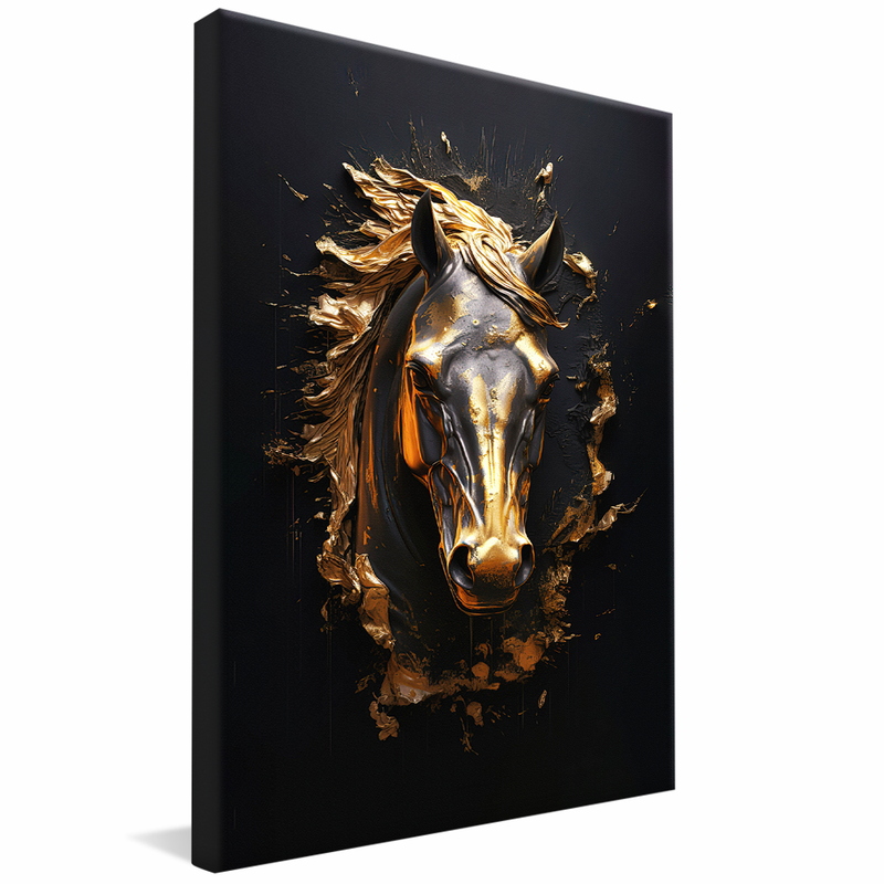 Bust Gold Horse V1510 Canvas