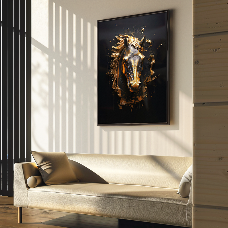 Bust Gold Horse V1510 Canvas