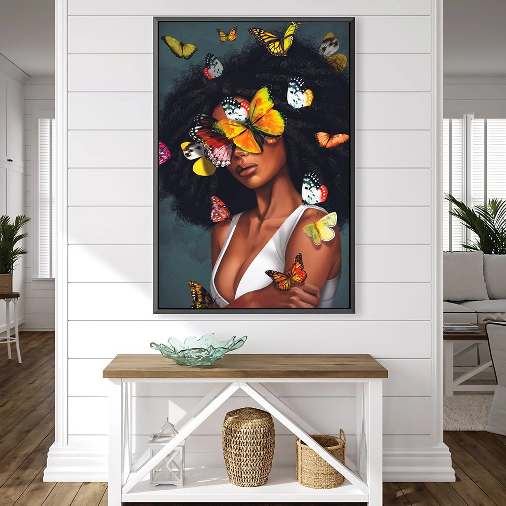 Butterfly Woman Elegance Canvas