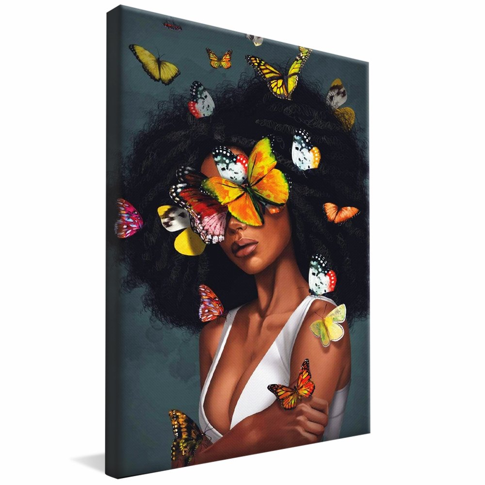 Butterfly Woman Elegance Canvas