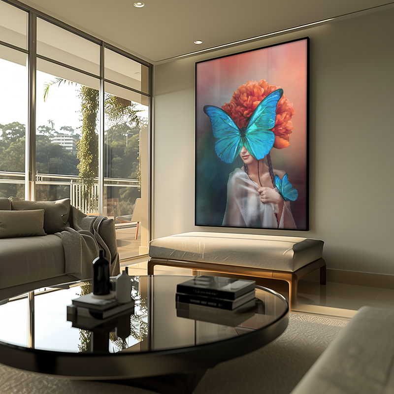 Butterfly in Painting V1303 Canvas