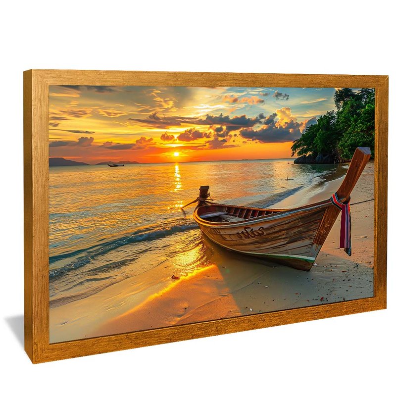 Canoe on the Beach Canvas