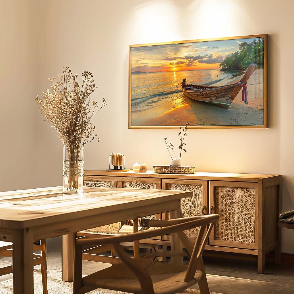 Canoe on the Beach Canvas