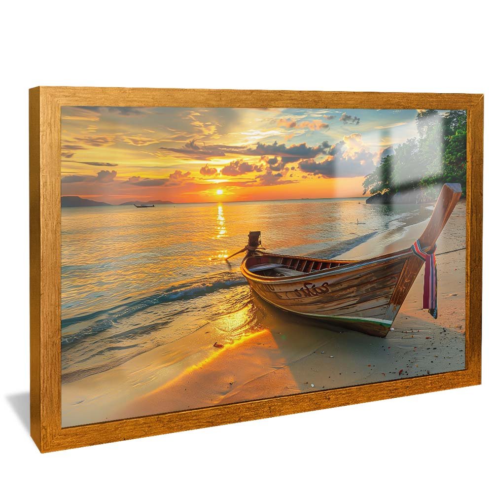 Canoe on the Beach Canvas