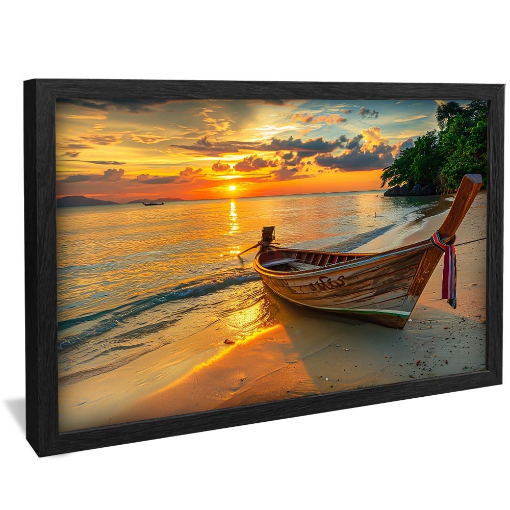 Canoe on the Beach Canvas