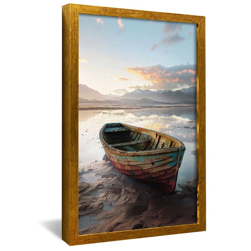 Canoe on the Beach V1887 Canvas