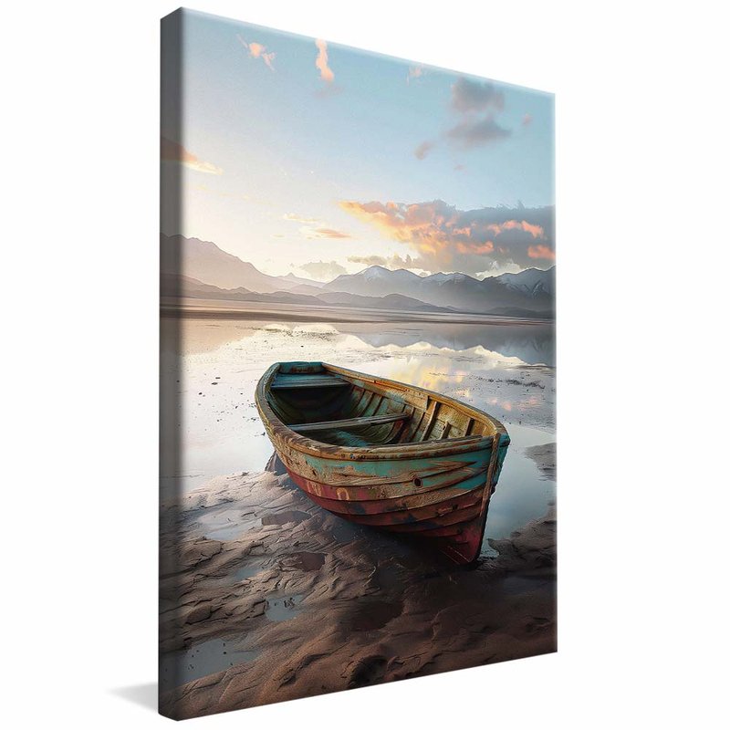 Canoe on the Beach V1887 Canvas