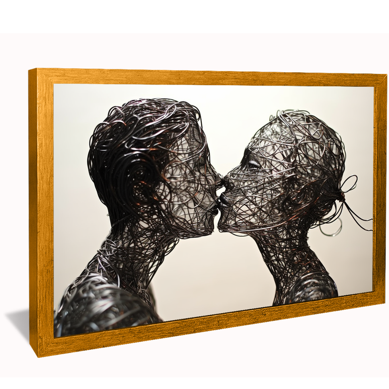 Couple Art Metal Wire Canvas