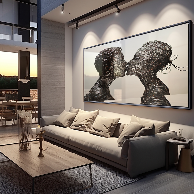 Couple Art Metal Wire Canvas