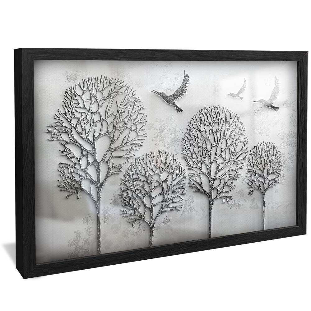 Chrome Trees and Birds Painting V2089 Canvas