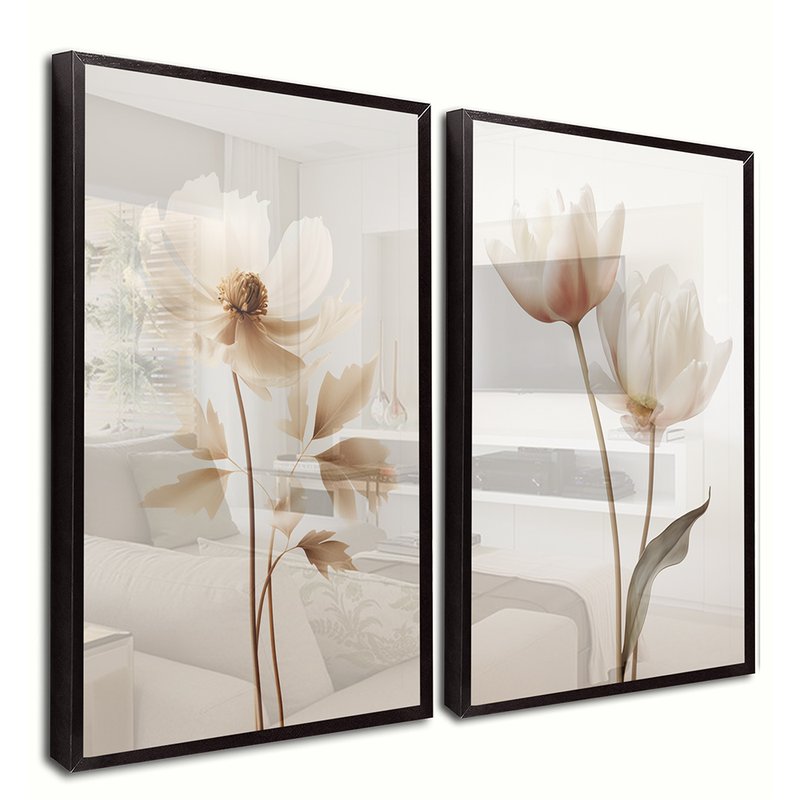 Clean Flowers with 2 Tables V14 Canvas