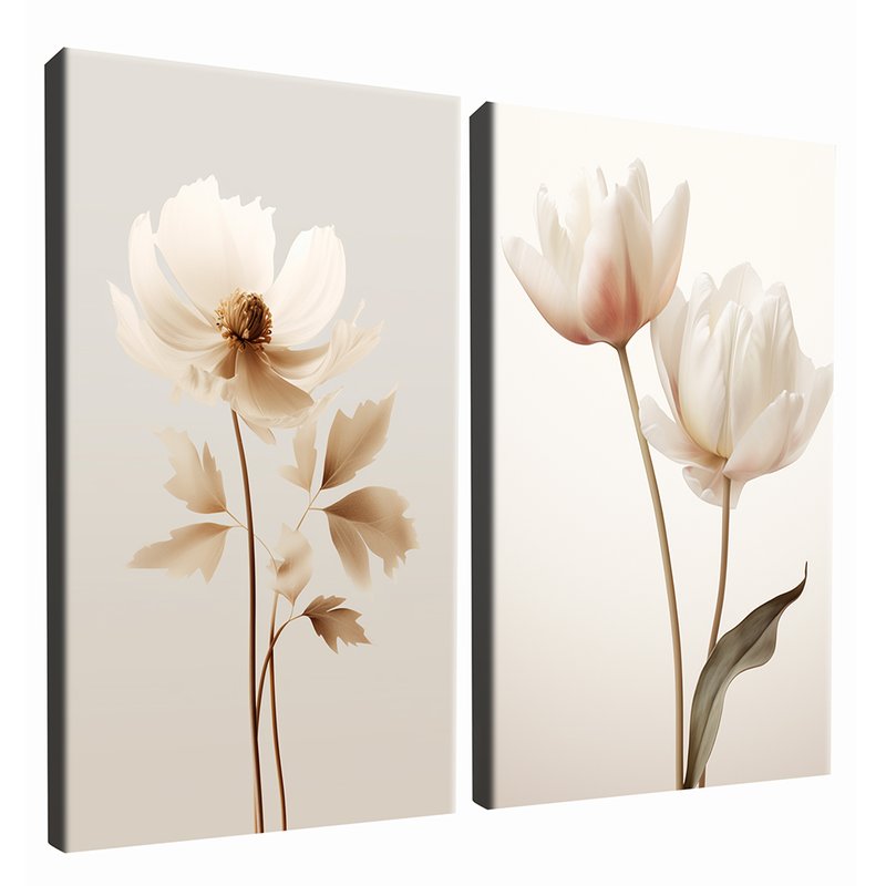 Clean Flowers with 2 Tables V14 Canvas