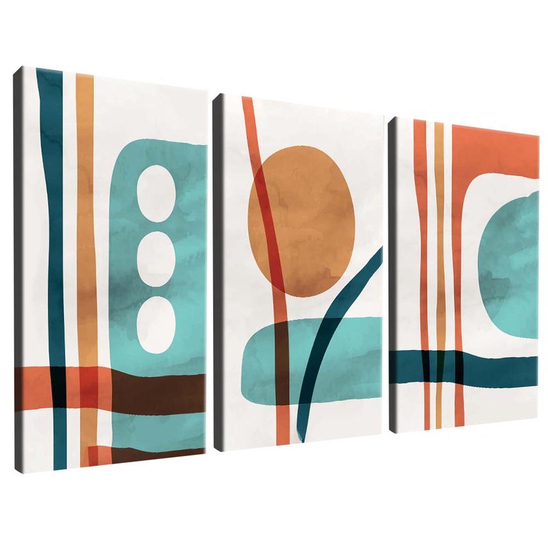 Colorful Abstract Trio V1712 Canvas