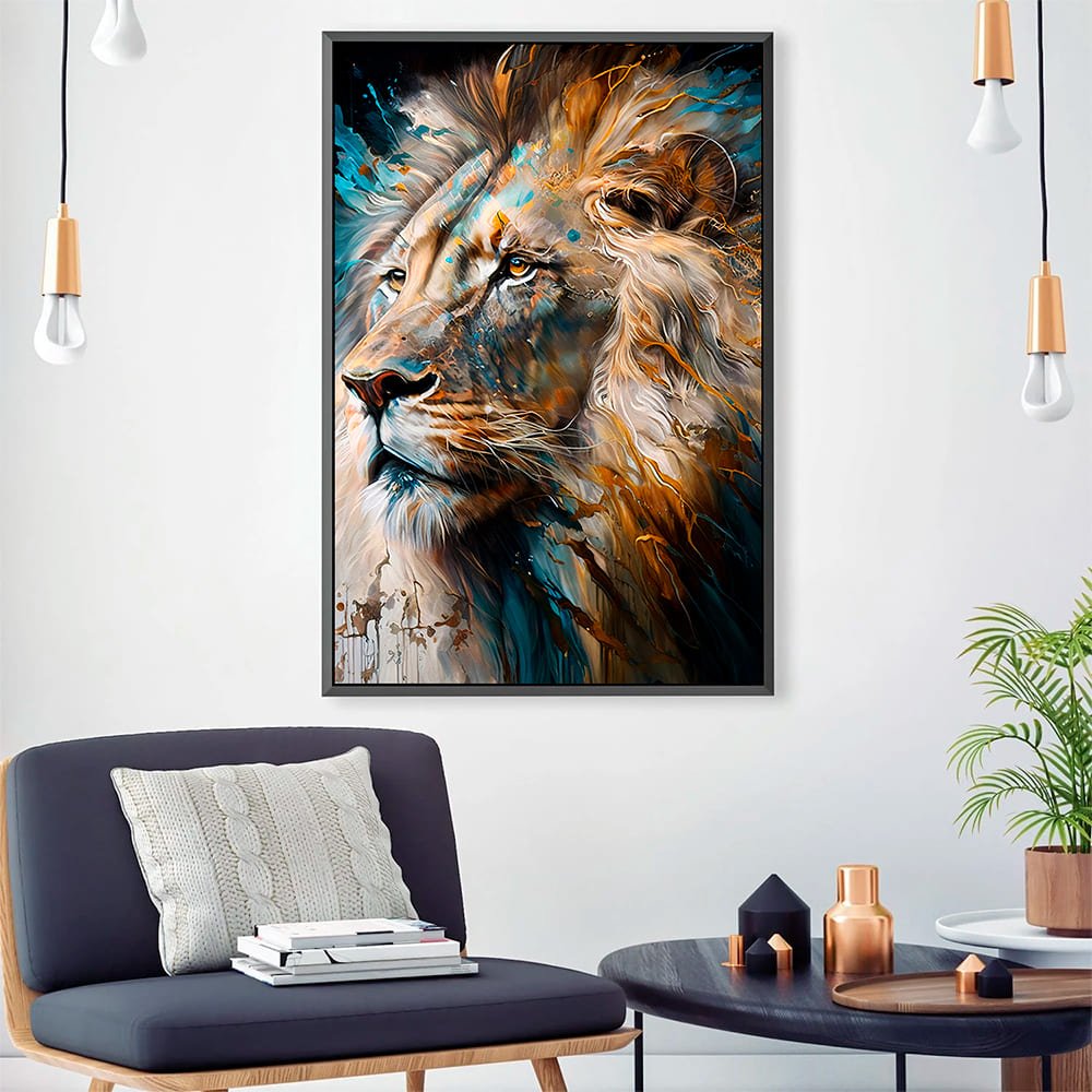 Colorful Lion Painting Canvas