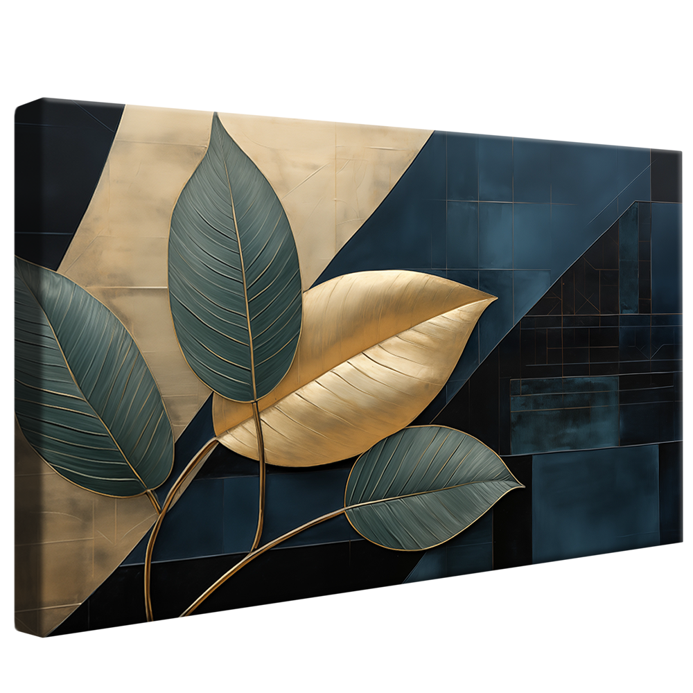 Conceptual Blue Leaves v876 Canvas