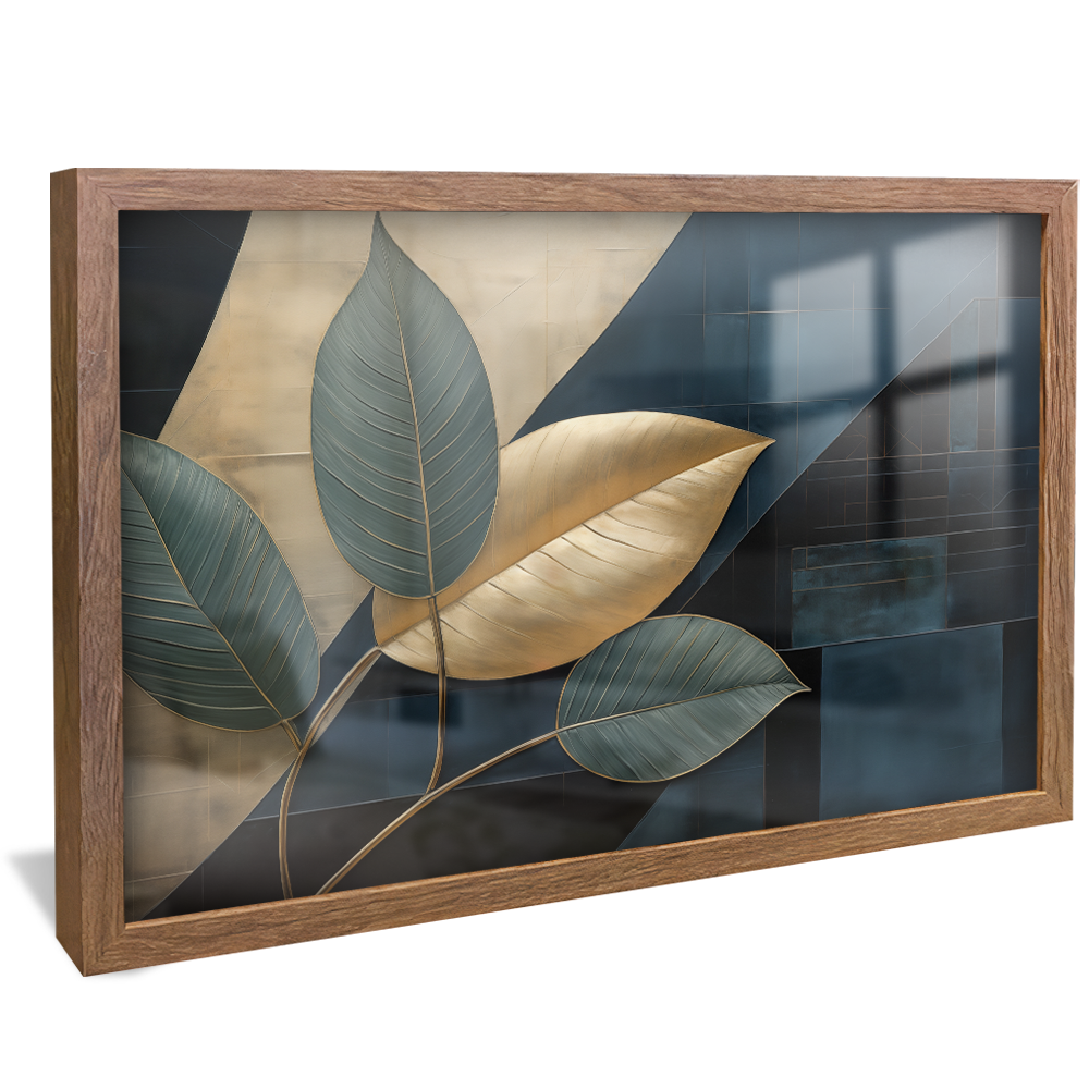 Conceptual Blue Leaves v876 Canvas