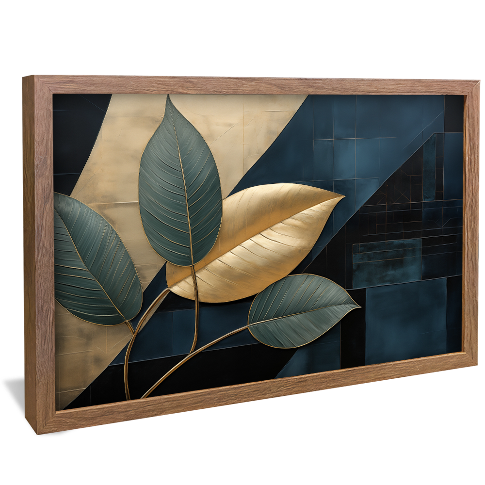 Conceptual Blue Leaves v876 Canvas