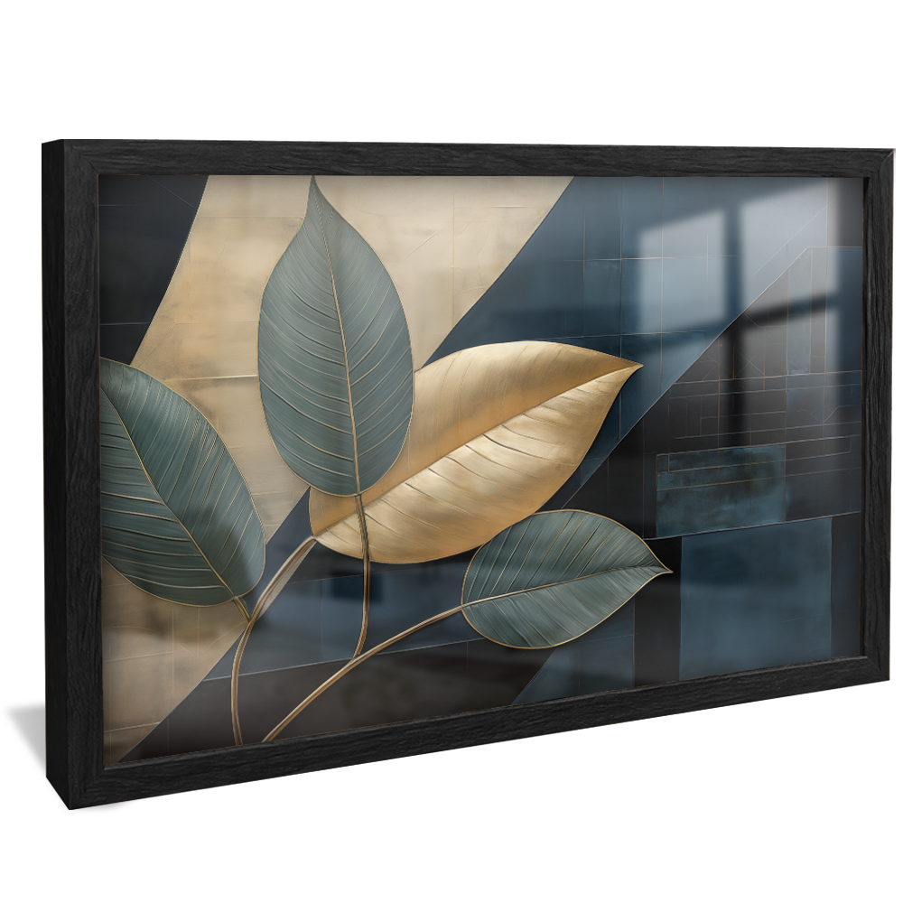 Conceptual Blue Leaves v876 Canvas