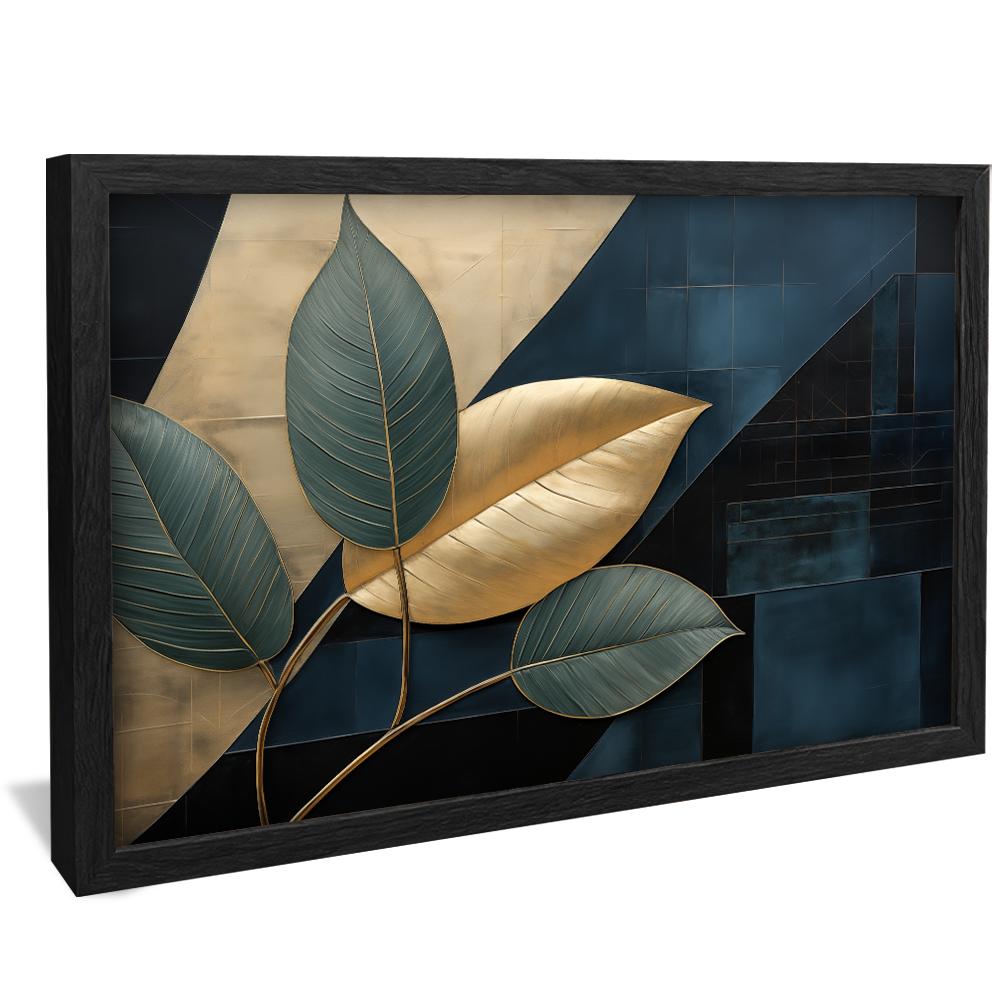 Conceptual Blue Leaves v876 Canvas