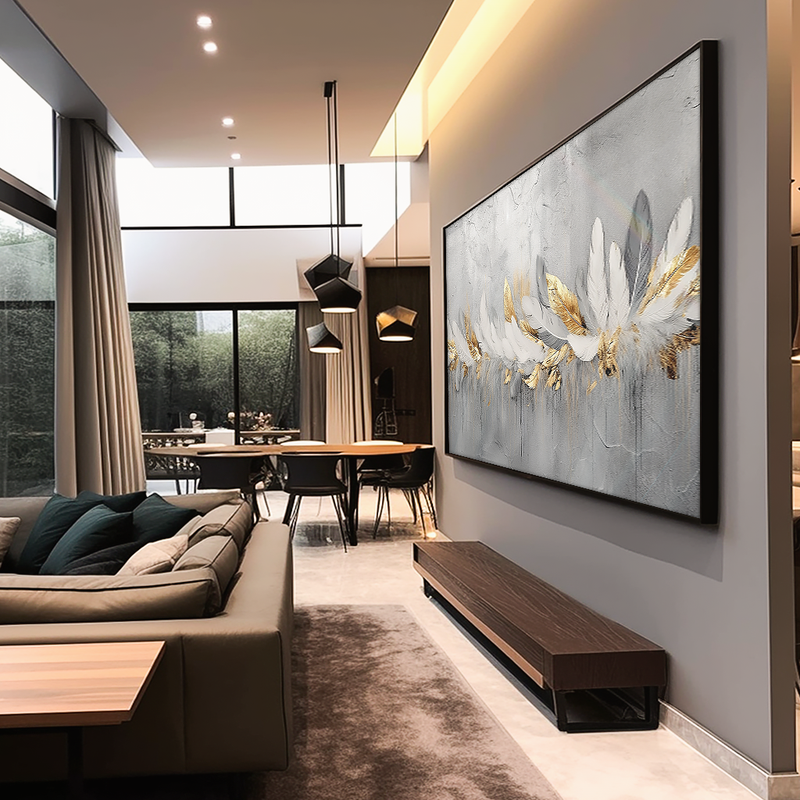 Conceptual Feathers on Wall V954 Canvas
