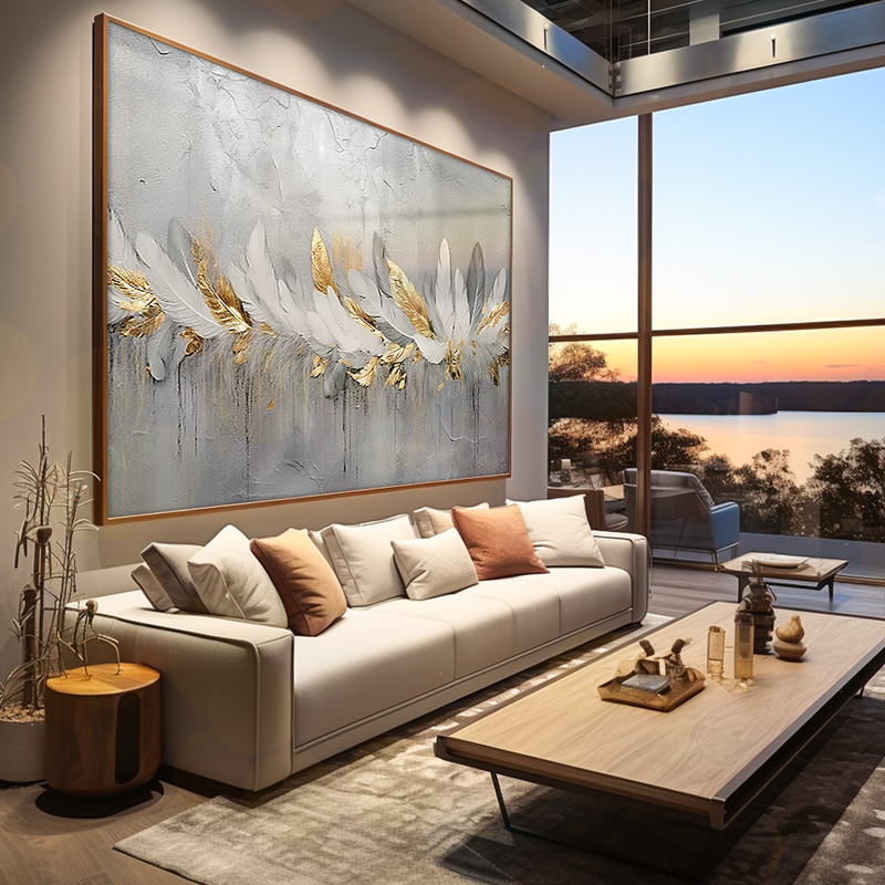 Conceptual Feathers on Wall V954 Canvas