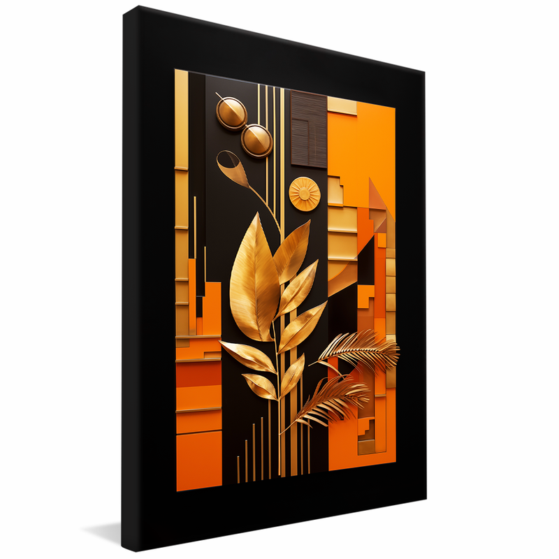 Conceptual Gold Leaves V878 Canvas