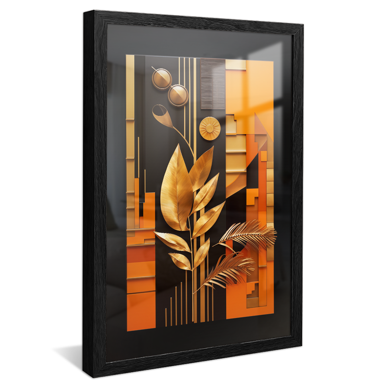 Conceptual Gold Leaves V878 Canvas