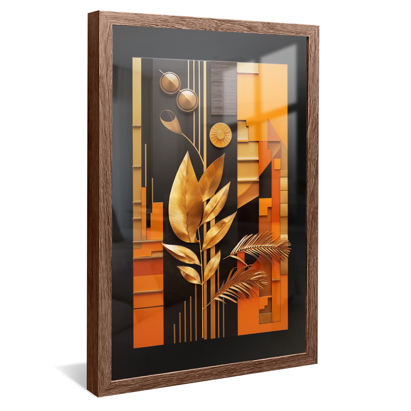 Conceptual Gold Leaves V878 Canvas