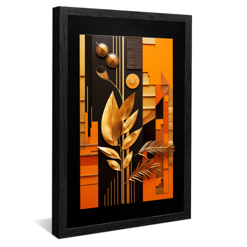 Conceptual Gold Leaves V878 Canvas