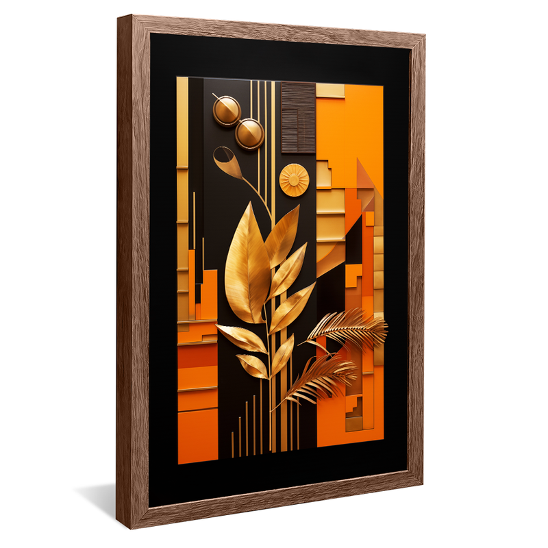 Conceptual Gold Leaves V878 Canvas