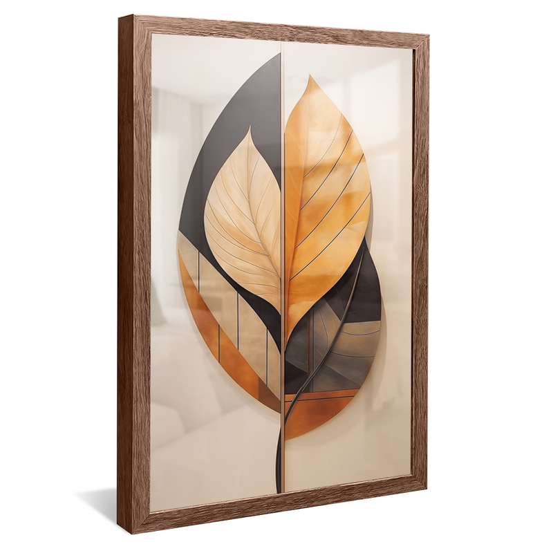 Conceptual Orange and Black Leaves V903 Canvas