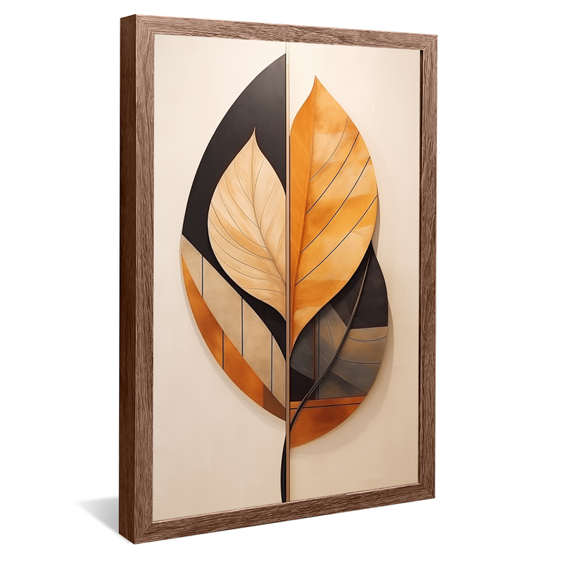 Conceptual Orange and Black Leaves V903 Canvas