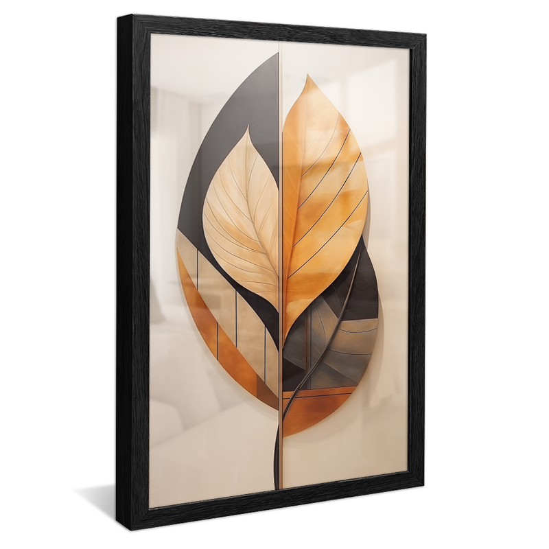 Conceptual Orange and Black Leaves V903 Canvas