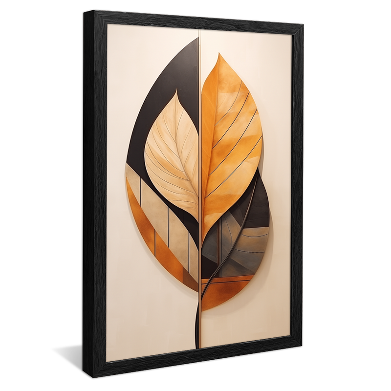 Conceptual Orange and Black Leaves V903 Canvas