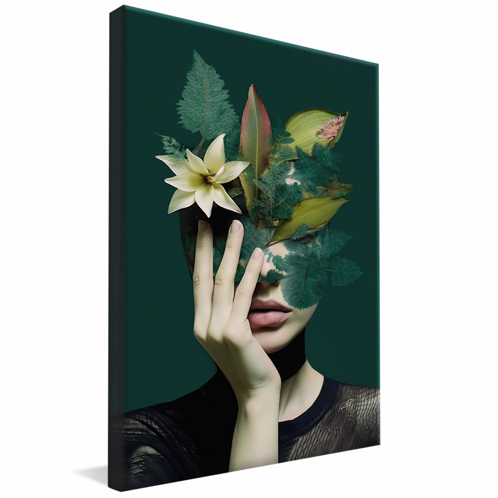 Conceptual Woman and Flower Arrangement V907 Canvas